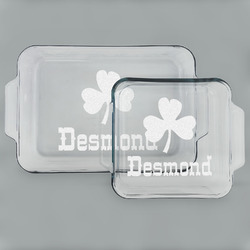 St. Patrick's Day Set of Glass Baking & Cake Dish - 13in x 9in & 8in x 8in (Personalized)