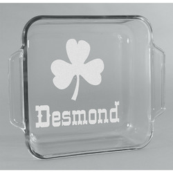 St. Patrick's Day Glass Cake Dish - 8in x 8in (Personalized)