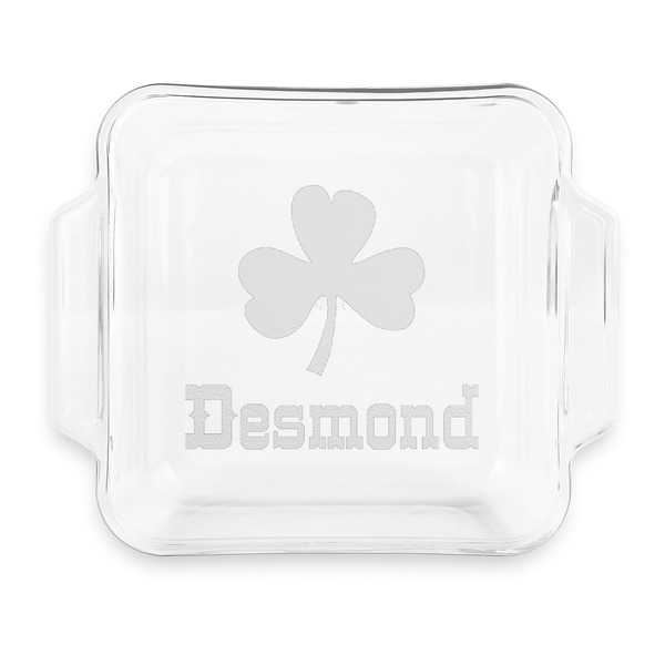 Custom St. Patrick's Day Glass Cake Dish with Truefit Lid - 8in x 8in (Personalized)