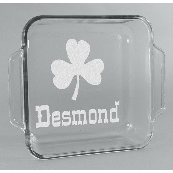 Custom St. Patrick's Day Glass Cake Dish - 8in x 8in (Personalized)
