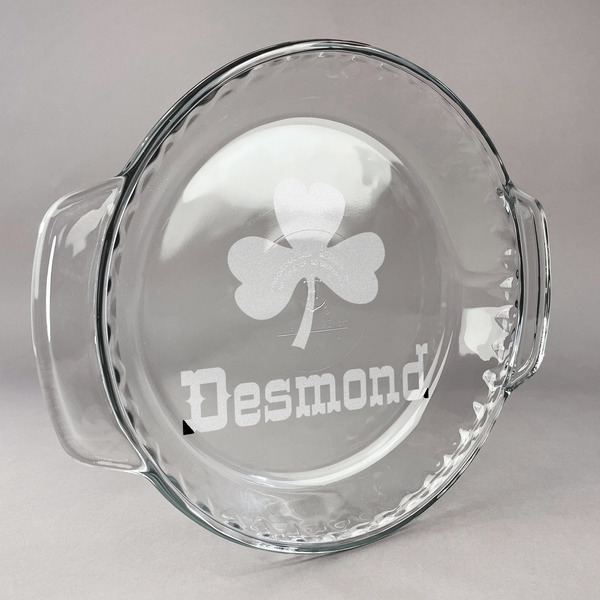 Custom St. Patrick's Day Glass Pie Dish - 9.5in Round (Personalized)