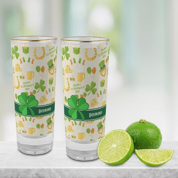 St. Patrick's Day Glass Shot Glass - 2 oz - LIFESTYLE