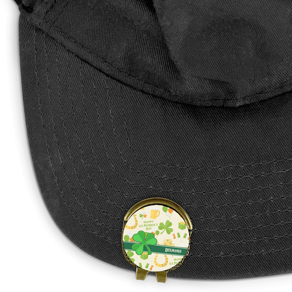 St. Patrick's Day Golf Ball Marker Hat Clip - Main - GOLD