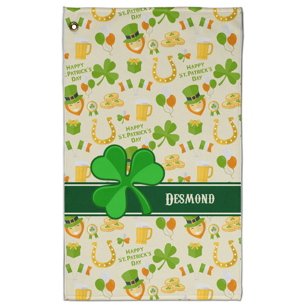 Custom St. Patrick's Day Golf Towel - Poly-Cotton Blend - Large w/ Name or Text