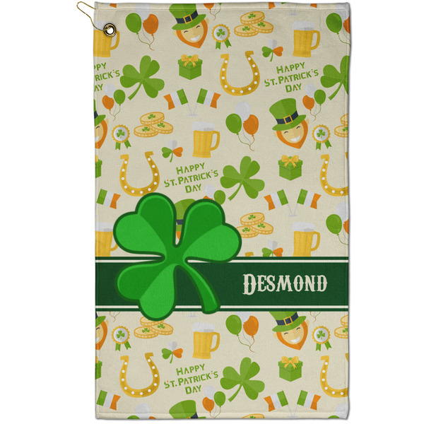 Custom St. Patrick's Day Golf Towel - Poly-Cotton Blend - Small w/ Name or Text