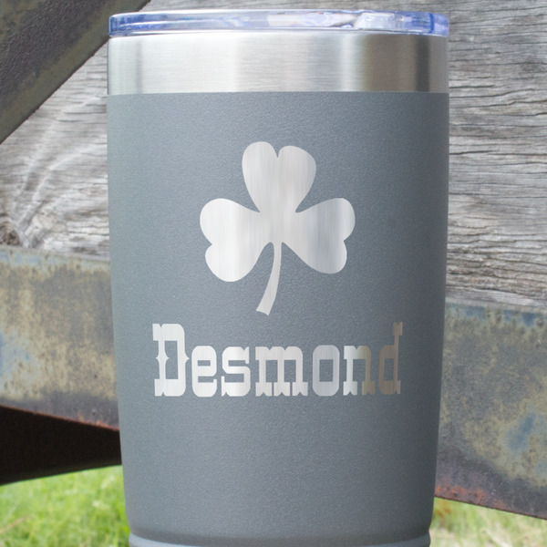 St. Patrick's Day Gray Polar Camel Tumbler - 20oz - Close Up