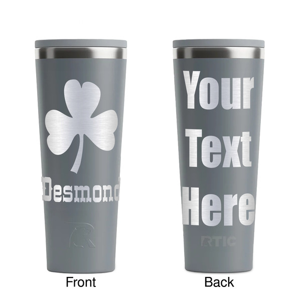 St. Patrick's Day Grey RTIC Everyday Tumbler - 28 oz. - Front and Back