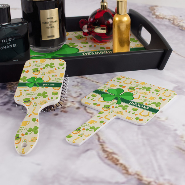 St. Patrick's Day Hair Brush and Hand Mirror - Bathroom Scene