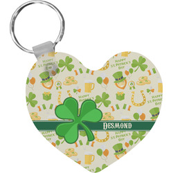 St. Patrick's Day Heart Plastic Keychain w/ Name or Text