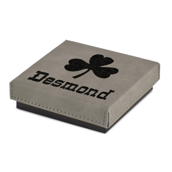 Custom St. Patrick's Day Jewelry Gift Box - Engraved Leather Lid (Personalized)