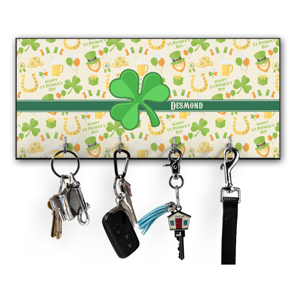 Custom St. Patrick's Day Key Hanger w/ 4 Hooks w/ Graphics and Text