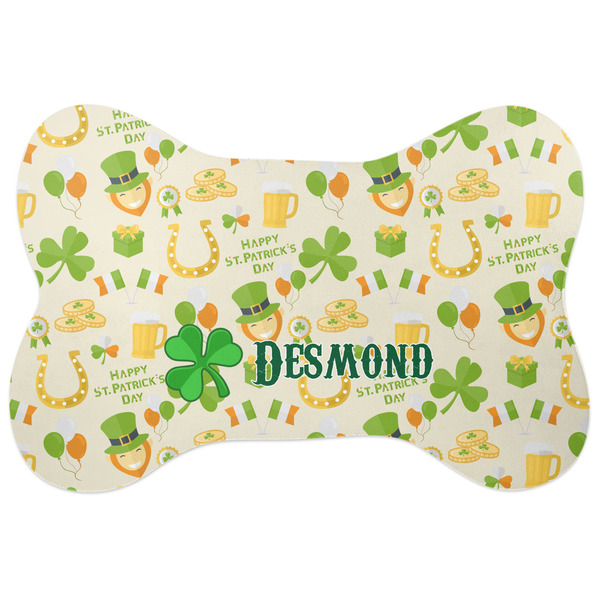 Custom St. Patrick's Day Bone Shaped Dog Food Mat (Personalized)