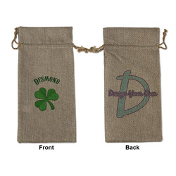 St. Patrick's Day Large Burlap Gift Bag - Front & Back (Personalized)
