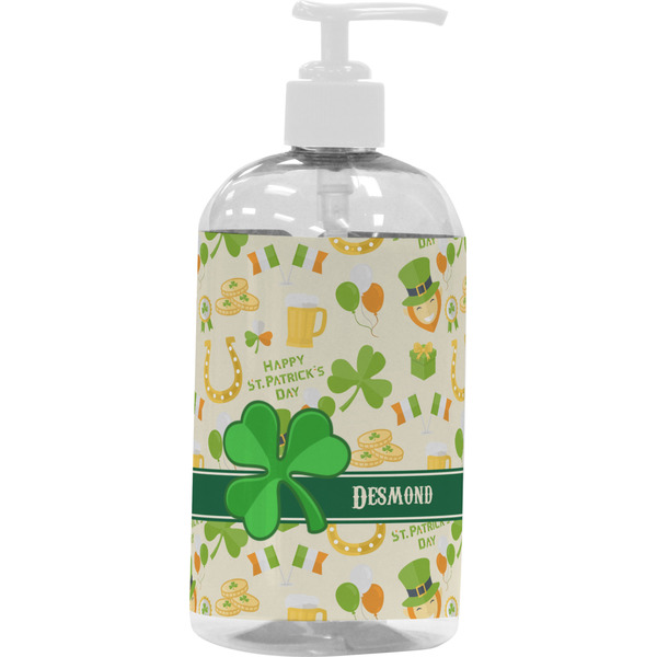 Custom St. Patrick's Day Plastic Soap / Lotion Dispenser (16 oz - Large - White) (Personalized)