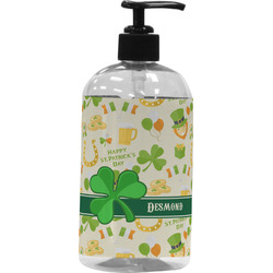 St. Patrick's Day Plastic Soap / Lotion Dispenser (16 oz - Large - Black) (Personalized)