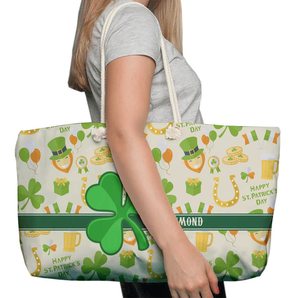 St. Patrick's Day Large Rope Tote Bag - In Context View