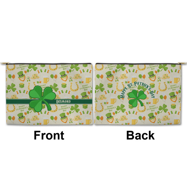 St. Patrick's Day Large Zipper Pouch Approval (Front and Back)