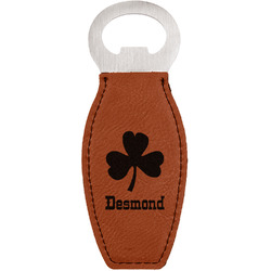 St. Patrick's Day Leatherette Bottle Opener - Double Sided (Personalized)