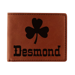 St. Patrick's Day Leatherette Bifold Wallet - Double Sided (Personalized)