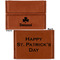 St. Patrick's Day Leather Business Card Holder - Front Back