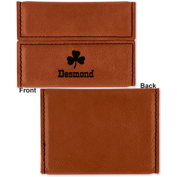 St. Patrick's Day Leather Business Card Holder Front Back Single Sided - Apvl