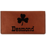 St. Patrick's Day Leatherette Checkbook Holder - Double Sided (Personalized)