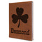 St. Patrick's Day Leather Sketchbook - Large - Double Sided - Angled View