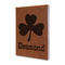 St. Patrick's Day Leather Sketchbook - Small - Double Sided - Angled View