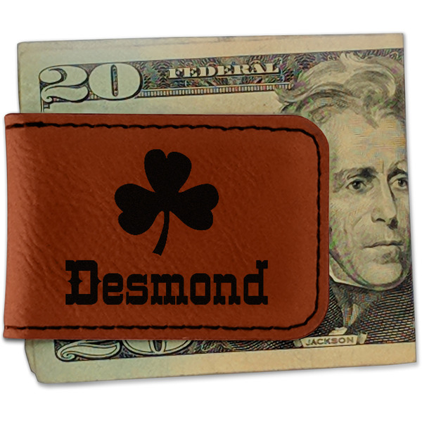 Custom St. Patrick's Day Leatherette Magnetic Money Clip (Personalized)
