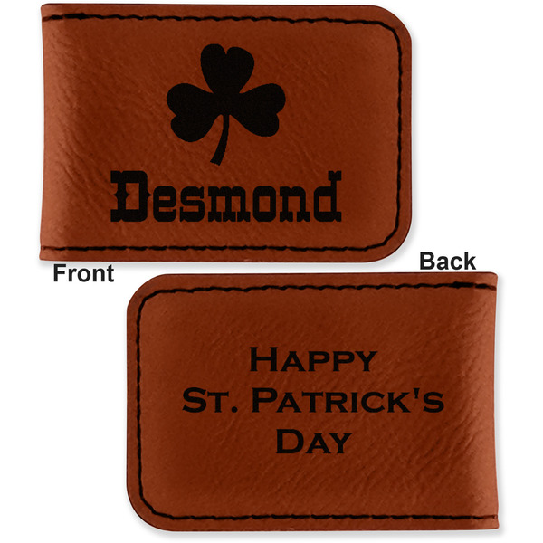 St. Patrick's Day Leatherette Magnetic Money Clip - Front and Back