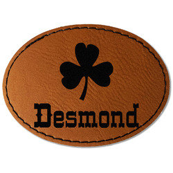 St. Patrick's Day Faux Leather Iron On Patch - Oval (Personalized)
