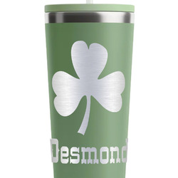 St. Patrick's Day RTIC Everyday Tumbler with Straw - 28oz - Light Green - Single-Sided (Personalized)