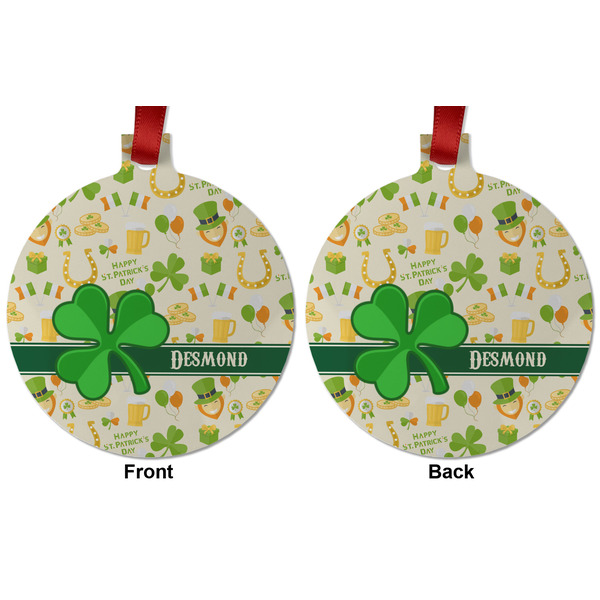 St. Patrick's Day Metal Ball Ornament - Front and Back