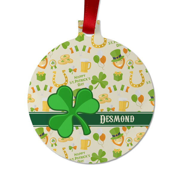 Custom St. Patrick's Day Metal Ball Ornament - Double Sided w/ Name or Text