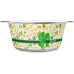 St. Patrick's Day Stainless Steel Dog Bowl - Medium (Personalized)