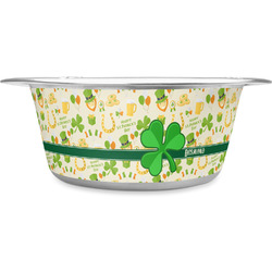 St. Patrick's Day Stainless Steel Dog Bowl - Medium (Personalized)