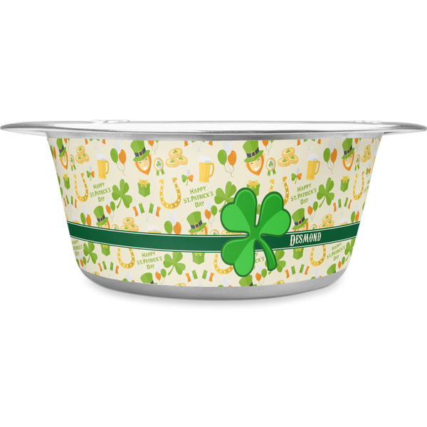 Custom St. Patrick's Day Stainless Steel Dog Bowl - Medium (Personalized)