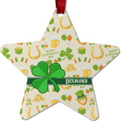 St. Patrick's Day Metal Star Ornament - Double Sided w/ Name or Text