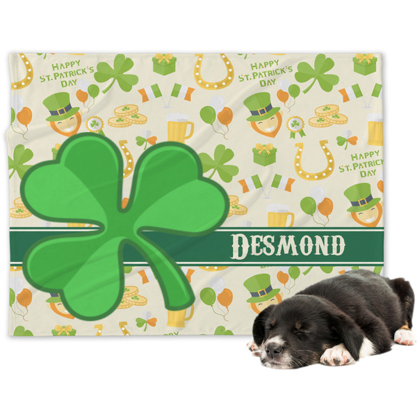 Custom St. Patrick's Day Dog Blanket - Large (Personalized)