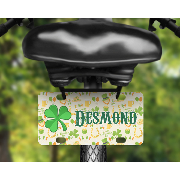 St. Patrick's Day Mini License Plate on Bicycle