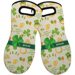 St. Patrick's Day Neoprene Oven Mitts - Set of 2 w/ Name or Text
