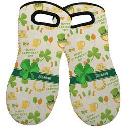 St. Patrick's Day Neoprene Oven Mitts - Set of 2 w/ Name or Text