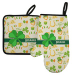 St. Patrick's Day Left Oven Mitt & Pot Holder Set w/ Name or Text