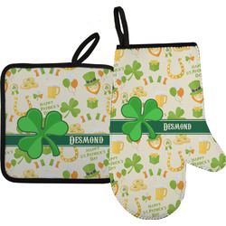 St. Patrick's Day Oven Mitt & Pot Holder Set w/ Name or Text