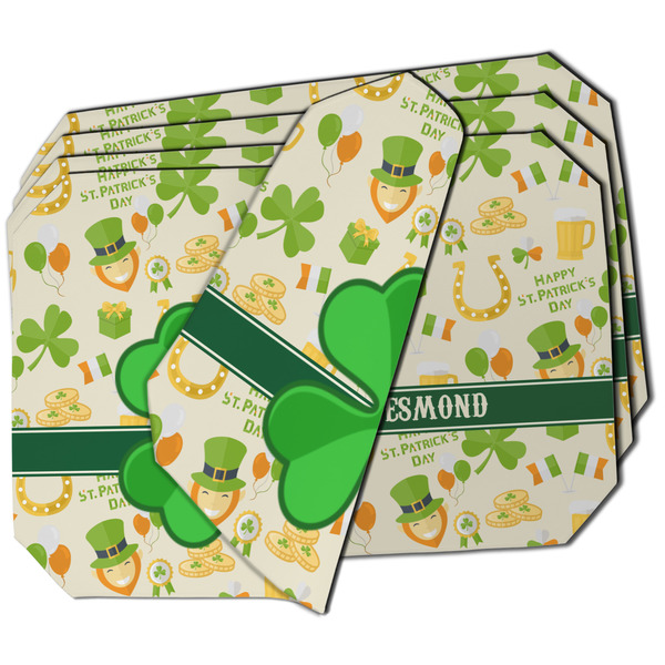 Custom St. Patrick's Day Dining Table Mat - Octagon - Set of 4 (Double-SIded) w/ Name or Text