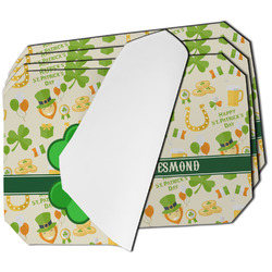 St. Patrick's Day Dining Table Mat - Octagon - Set of 4 (Single-Sided) w/ Name or Text