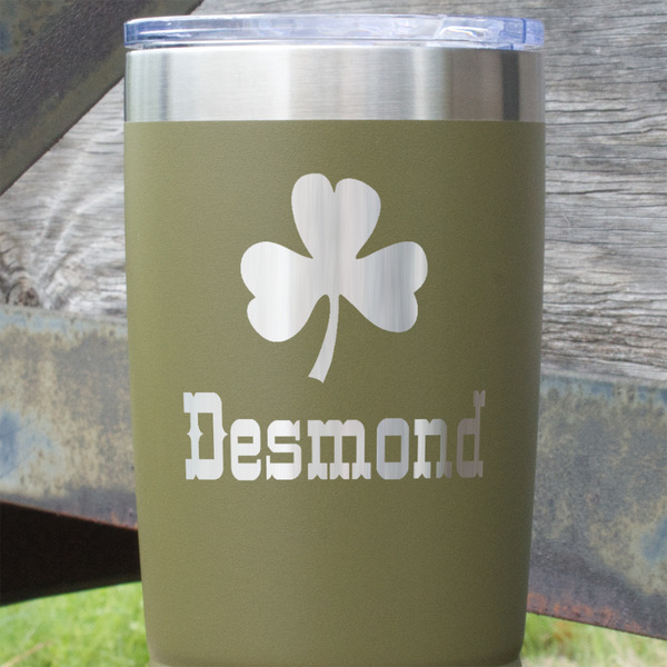 St. Patrick's Day Olive Polar Camel Tumbler - 20oz - Close Up