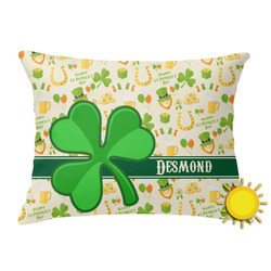 St. Patrick's Day Outdoor Throw Pillow (Rectangular) (Personalized)