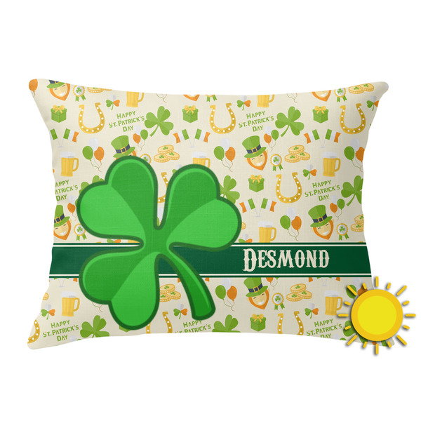 Custom St. Patrick's Day Outdoor Throw Pillow (Rectangular) (Personalized)