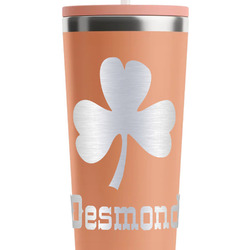 St. Patrick's Day RTIC Everyday Tumbler with Straw - 28oz - Peach - Double-Sided (Personalized)